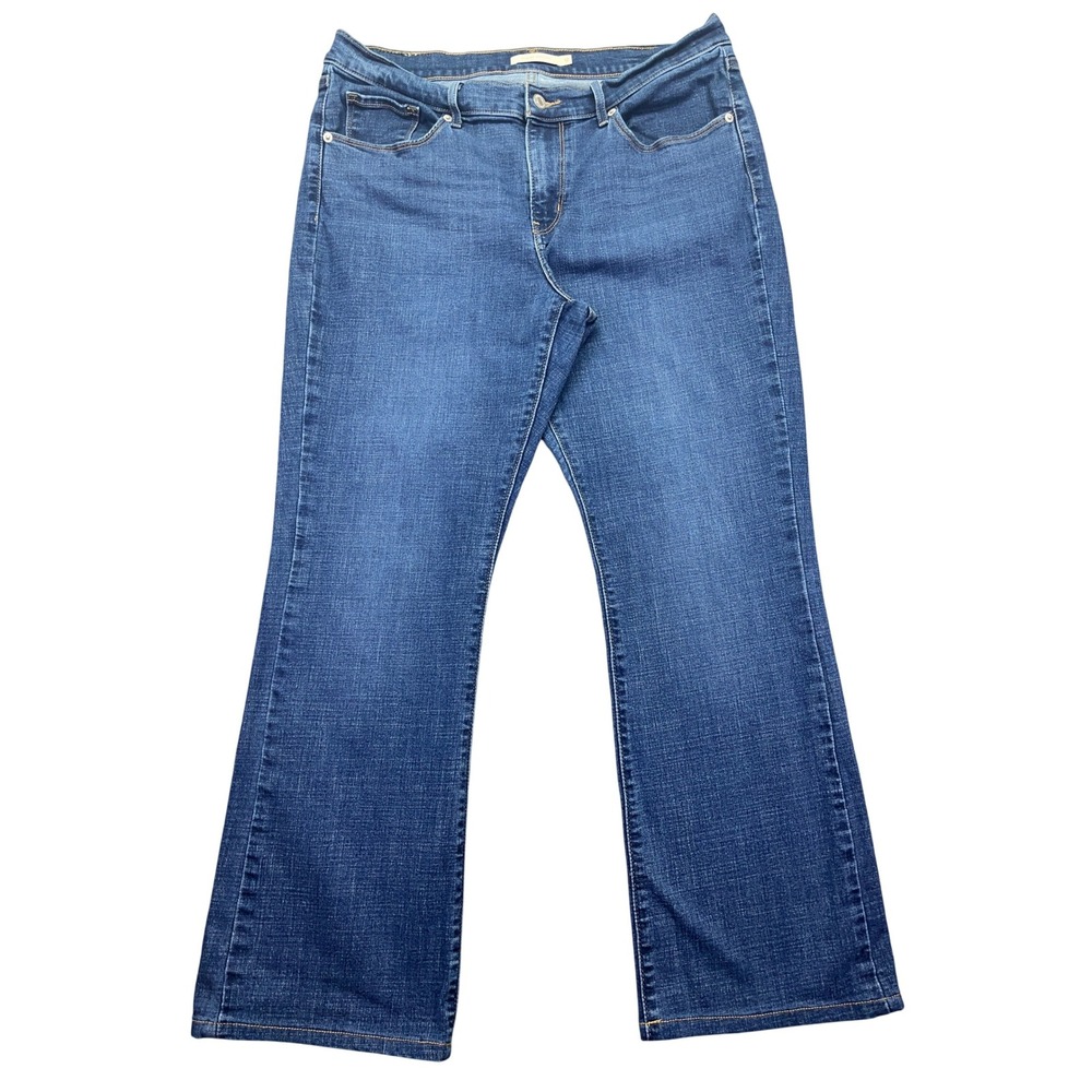 Levi's Classic Bootcut Jeans Dark Denim Comfort Stretch Women's Sz 12‎ Fits 34"